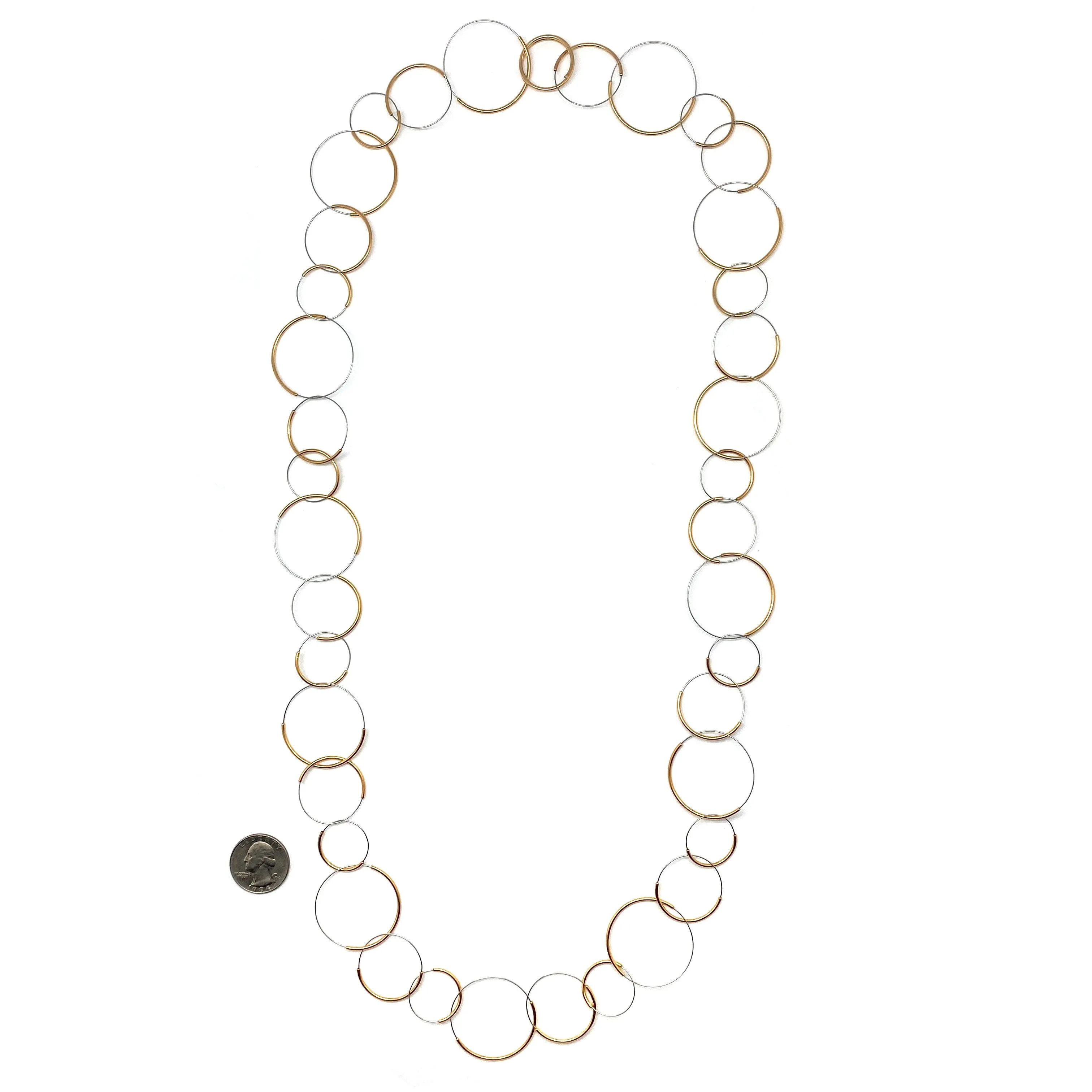 Repeating Circles Gold Necklace