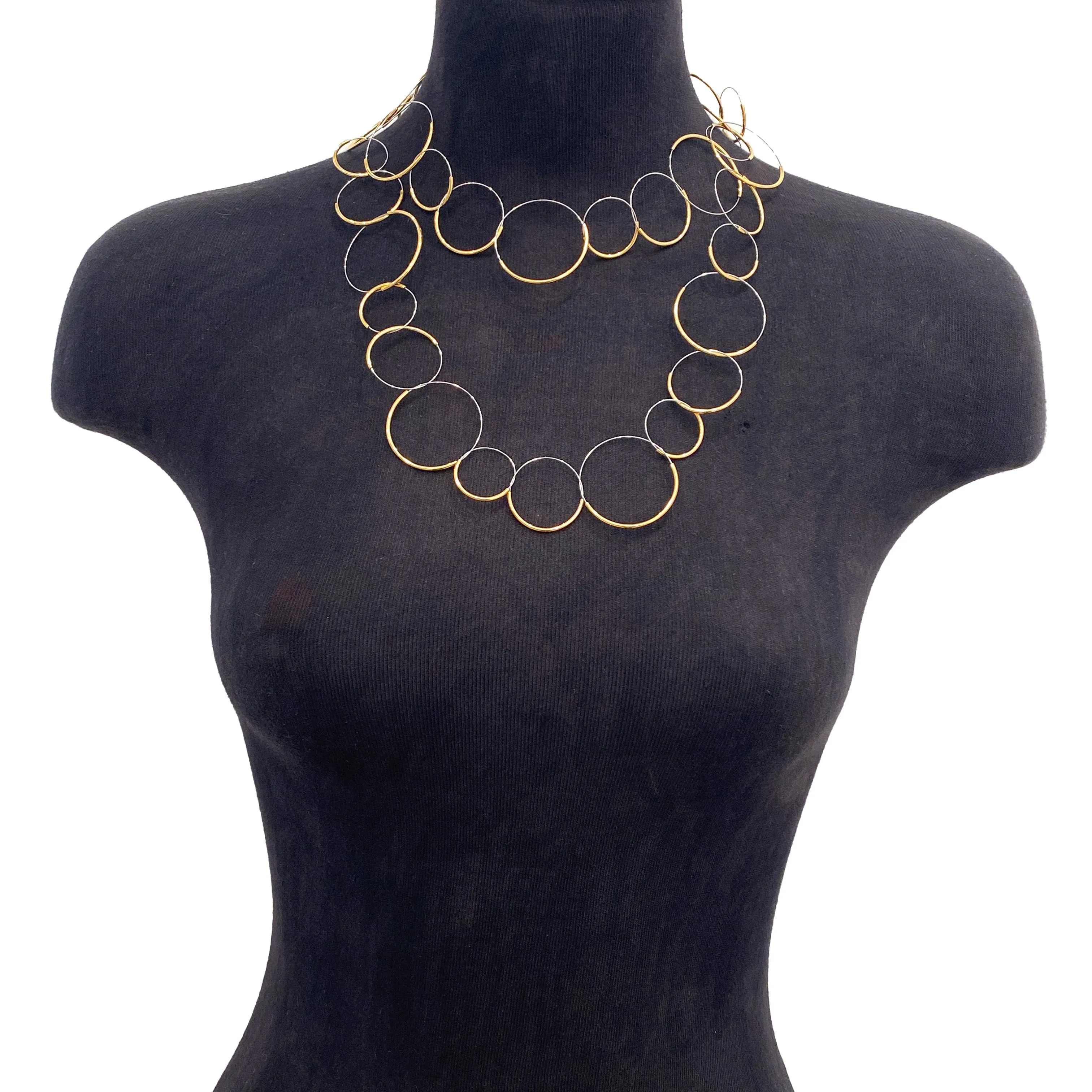 Repeating Circles Gold Necklace