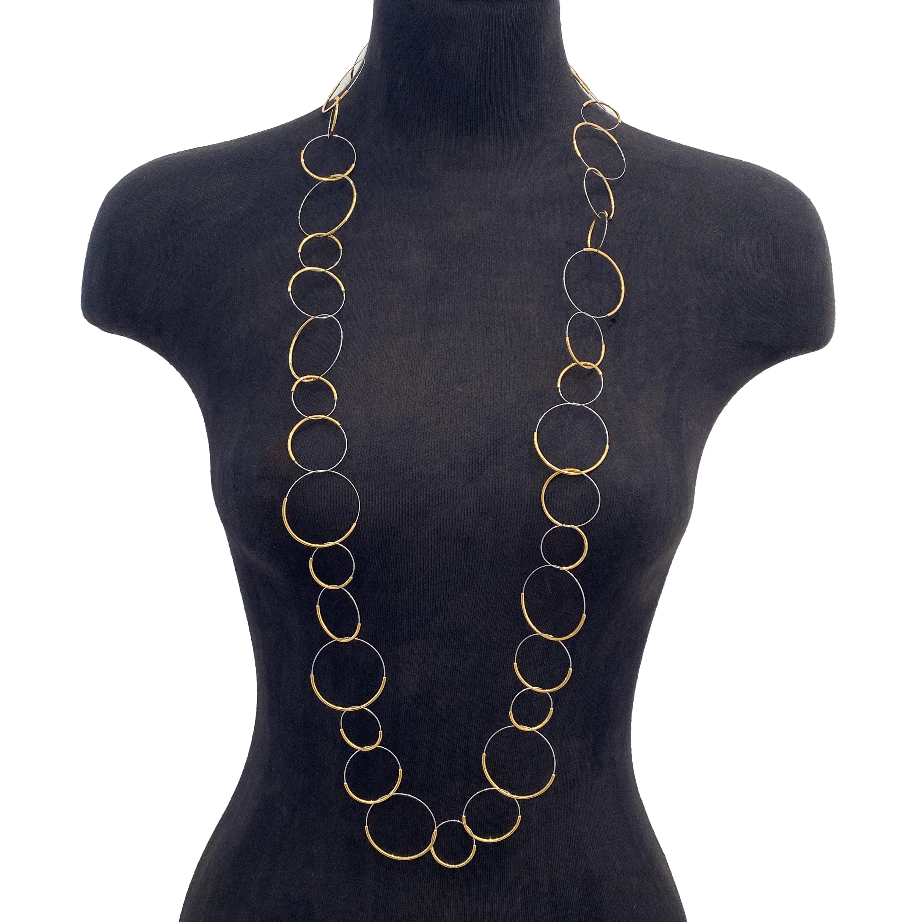 Repeating Circles Gold Necklace