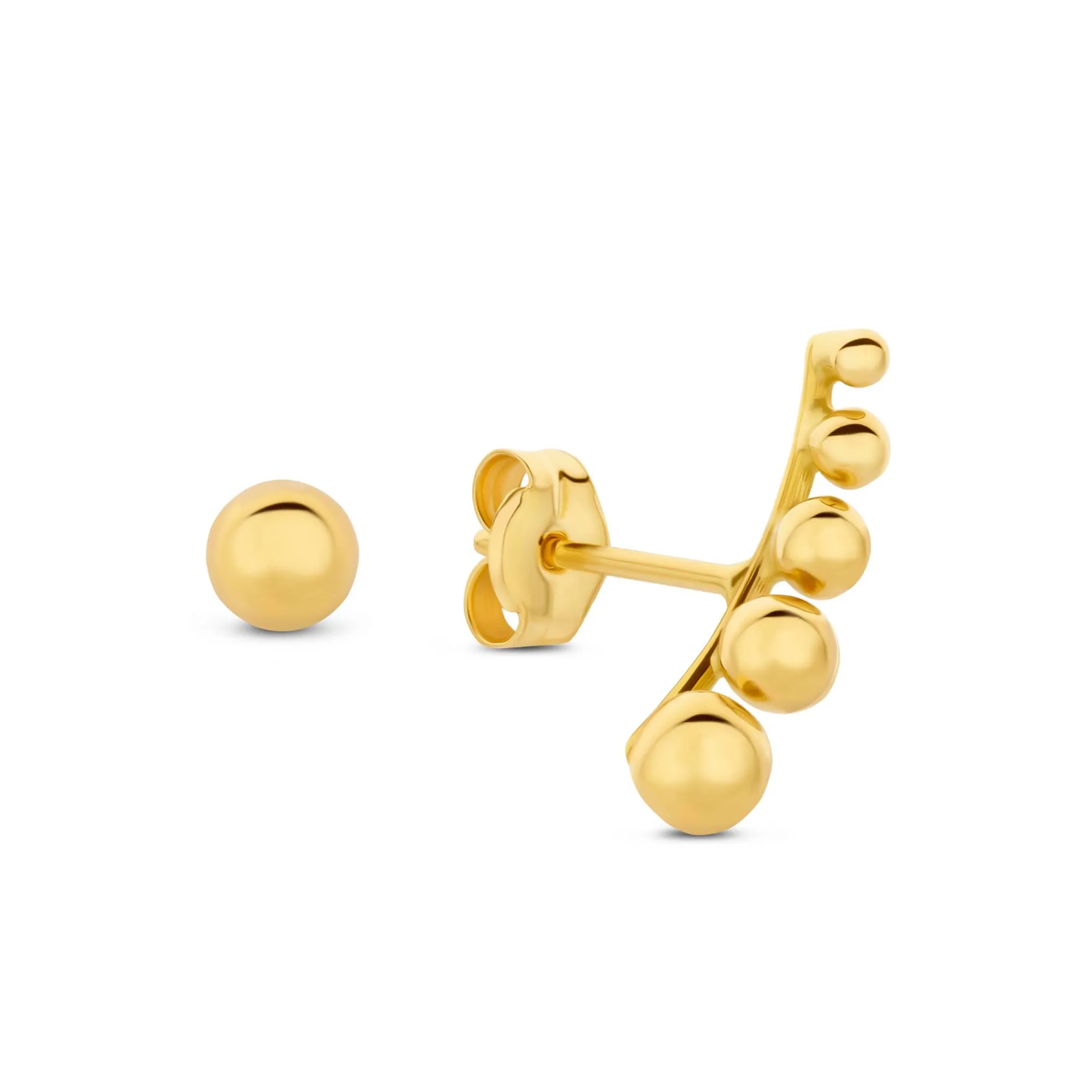 Rivoli Cézanne 14 karat gold earrings with 2 ear studs