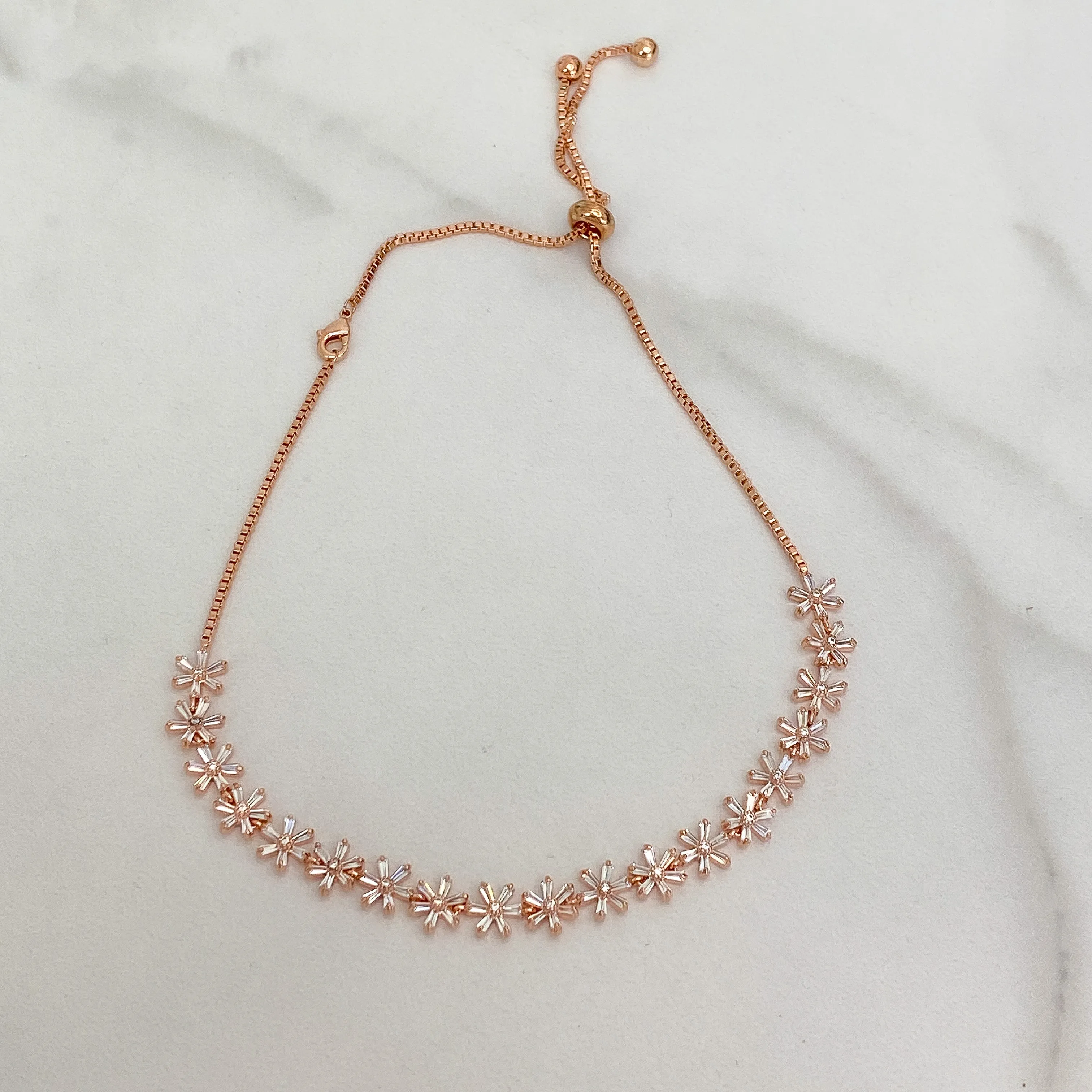 Rose Gold Daisy Choker Necklace