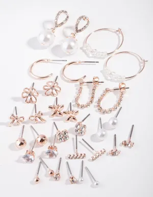 Rose Gold Feminine Fun 16-Pack Earring