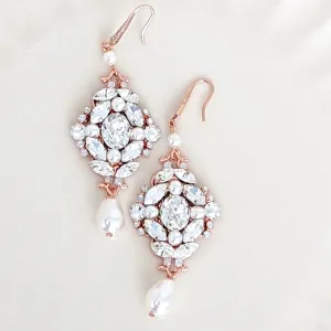 Rose Gold Wedding Earrings