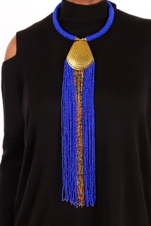 Royal Blue African Statement Necklace