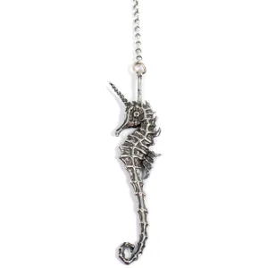 seahorse unicorn pendant - silver