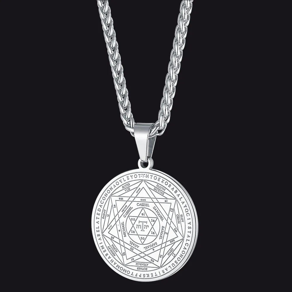 Seal of Solomon Pendant Talisman Pentagram Necklace For Men