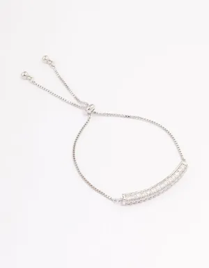 Silver Cubic Zirconia Multi Bar Bracelet