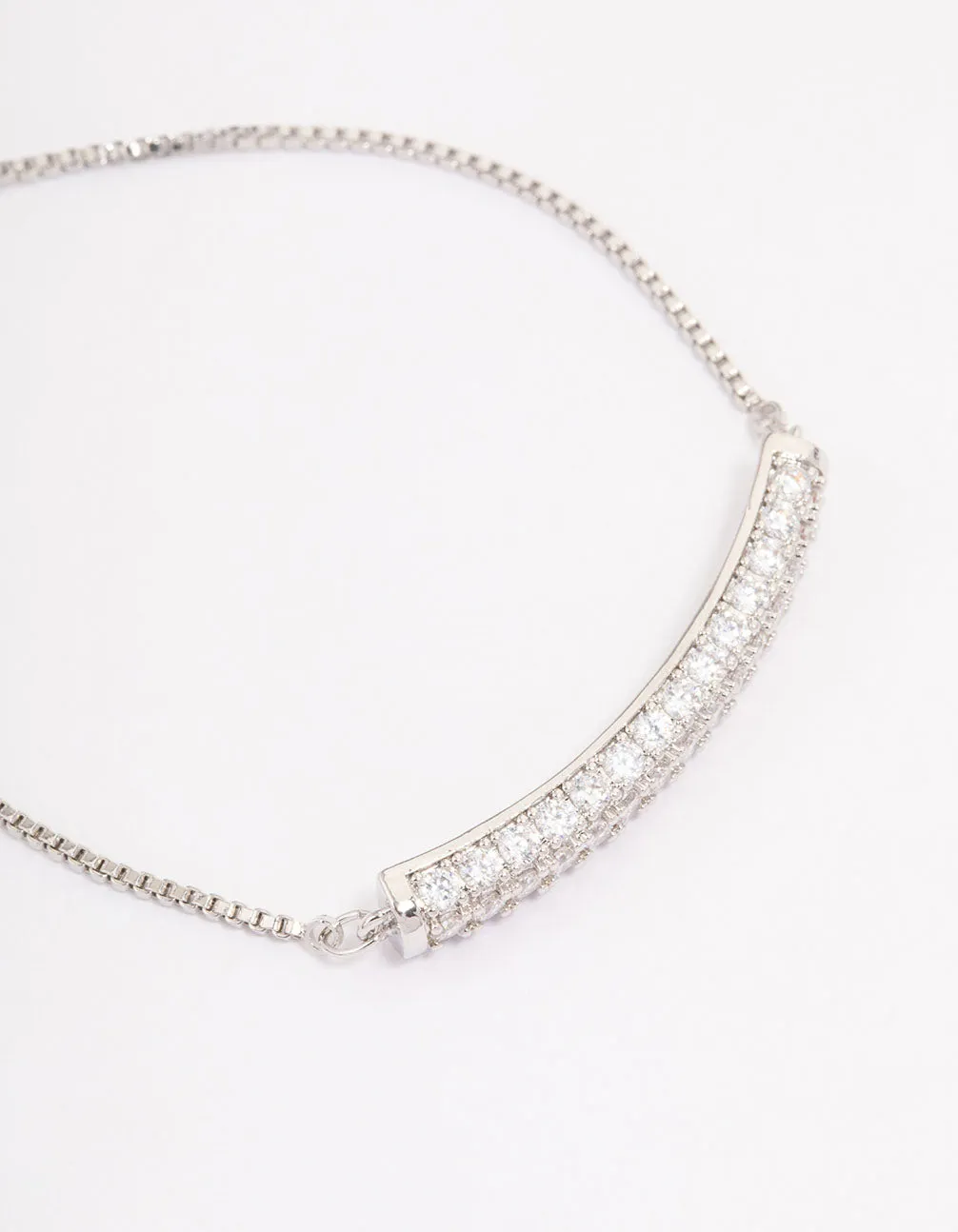 Silver Cubic Zirconia Multi Bar Bracelet