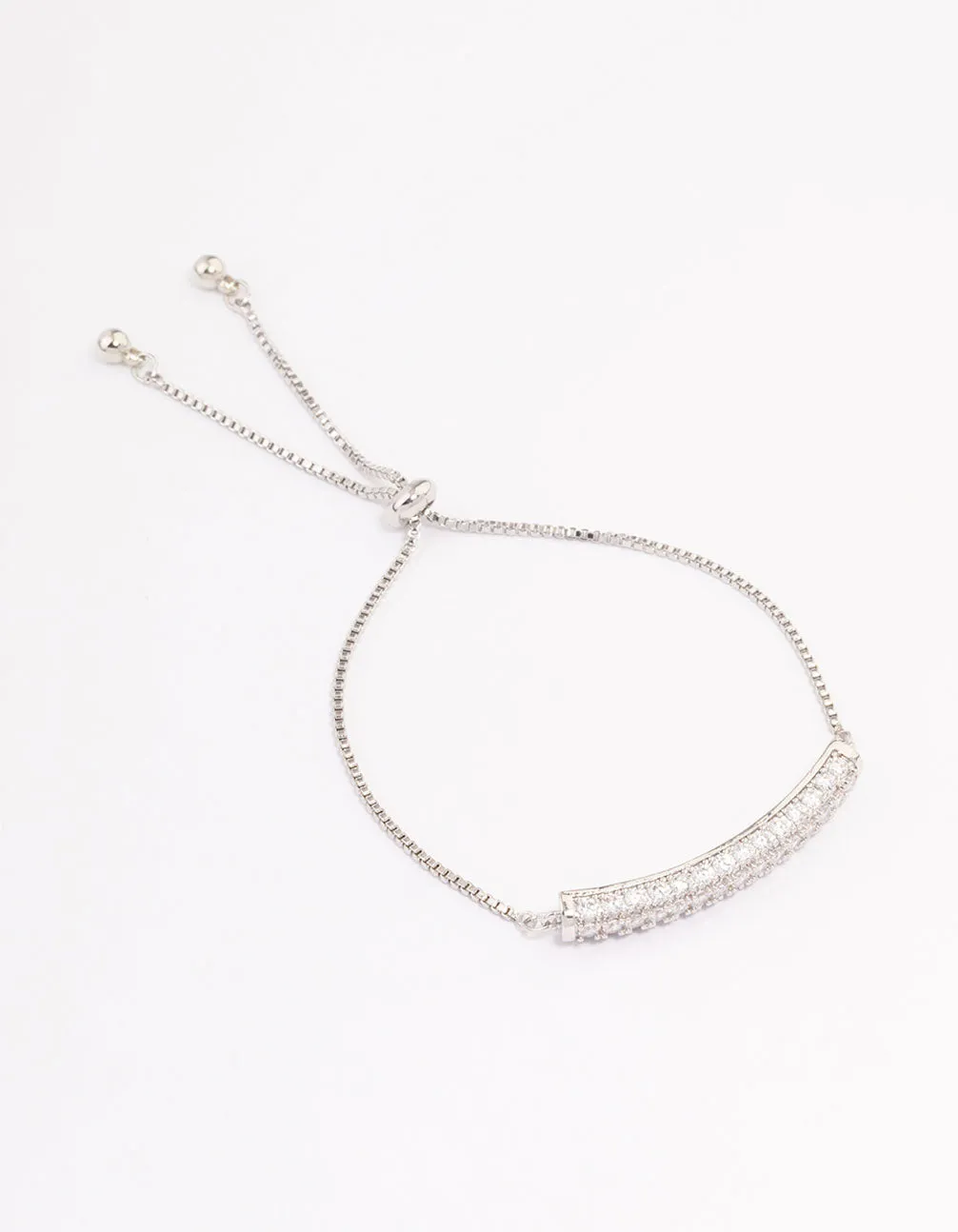 Silver Cubic Zirconia Multi Bar Bracelet