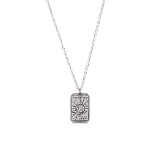 Silver-Plated Tarot Necklace – "Le Monde" Tarot Card Pendant jltn0616