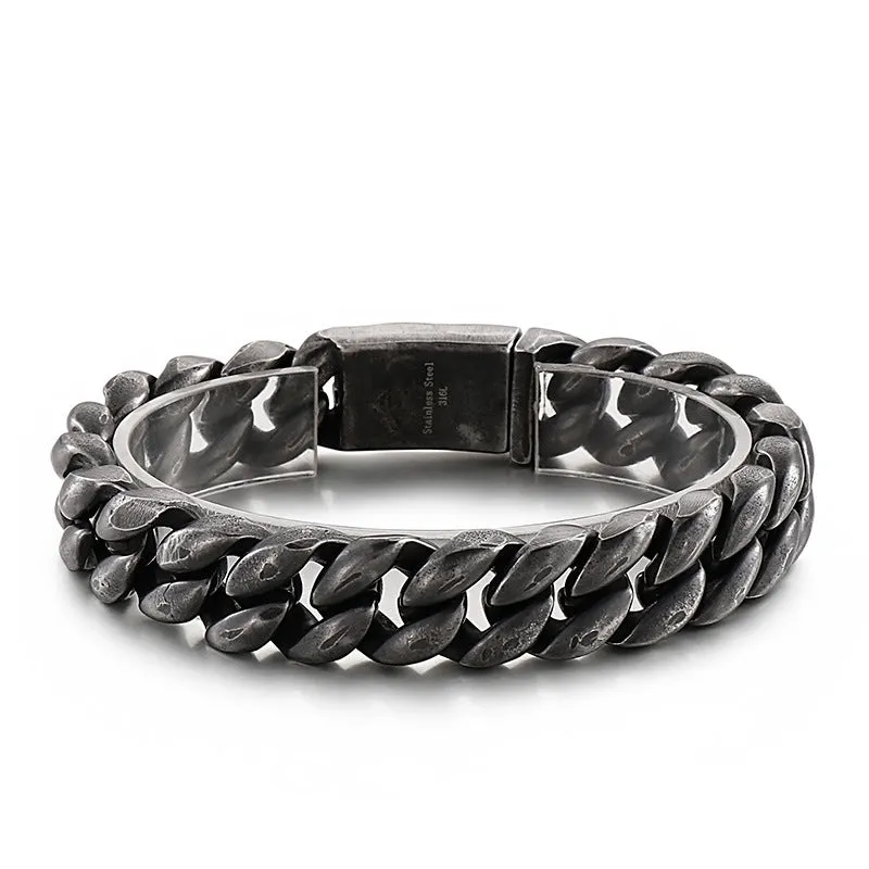 Sleek and Bold 18k Titanium Steel Men's Bracelet with Vacuum Electroplating