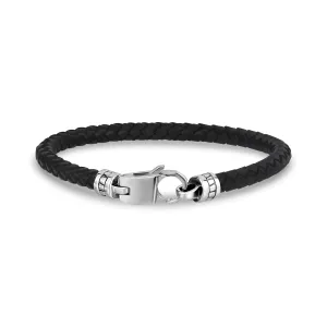 Sleek Black Leather Bracelet