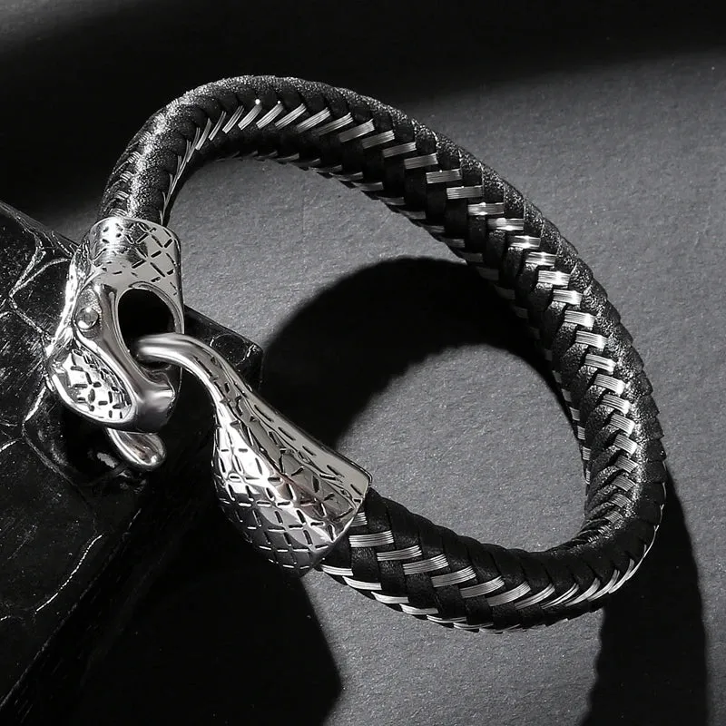 Snake leather bracelet