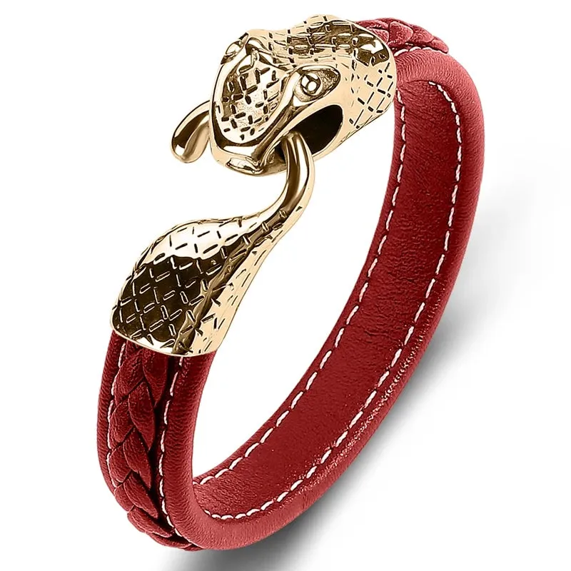 Snake leather bracelet