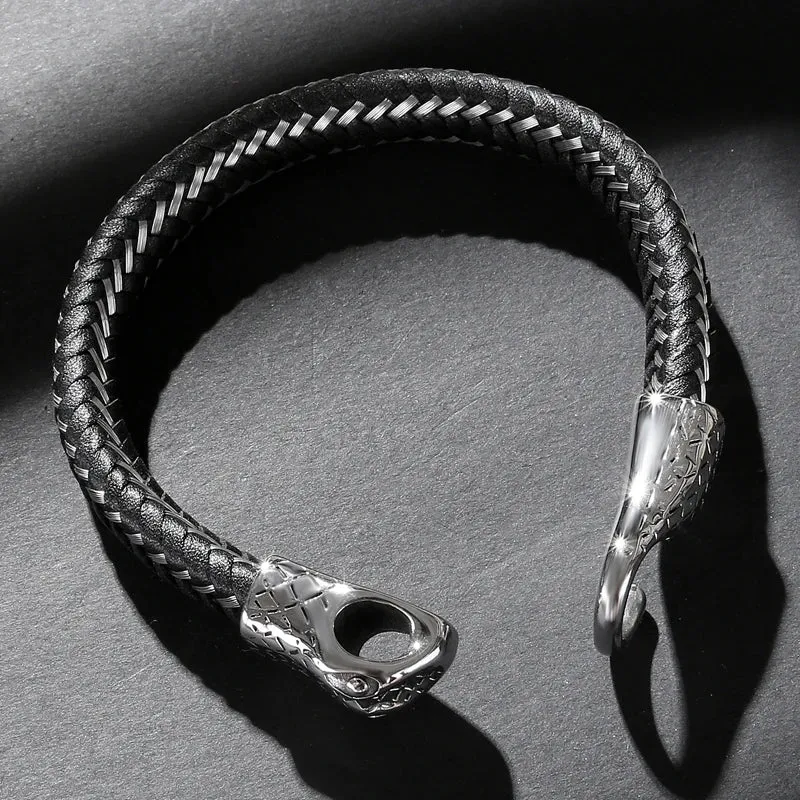 Snake leather bracelet