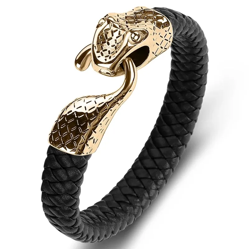 Snake leather bracelet