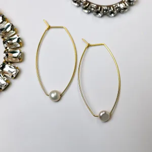 Sorrelli | Camilla Hoop Earrings in Bright Gold Tone and Modern Pearl