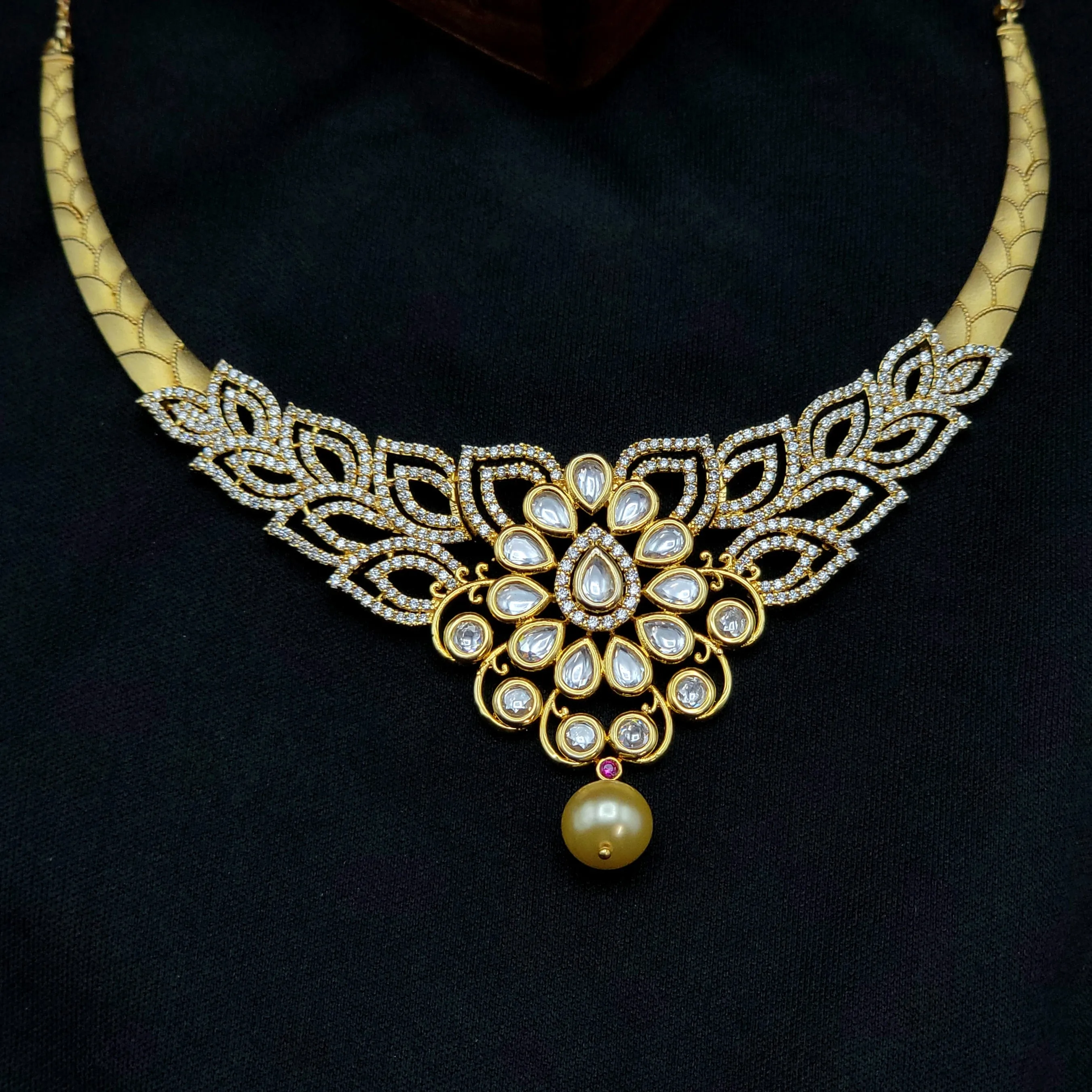 Statement Kundan AD Zircon Necklace Set