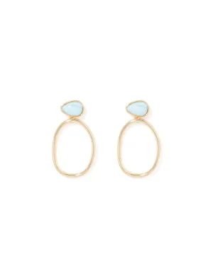 Sterling Stone Hoop Earrings