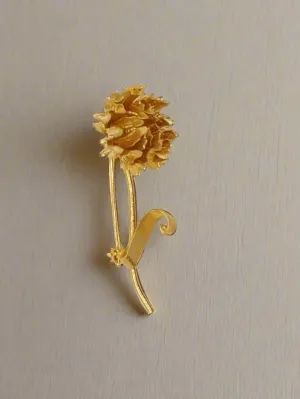 Striking Golden Vintage Flower Brooch