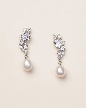 Tate Pearl & CZ Earrings