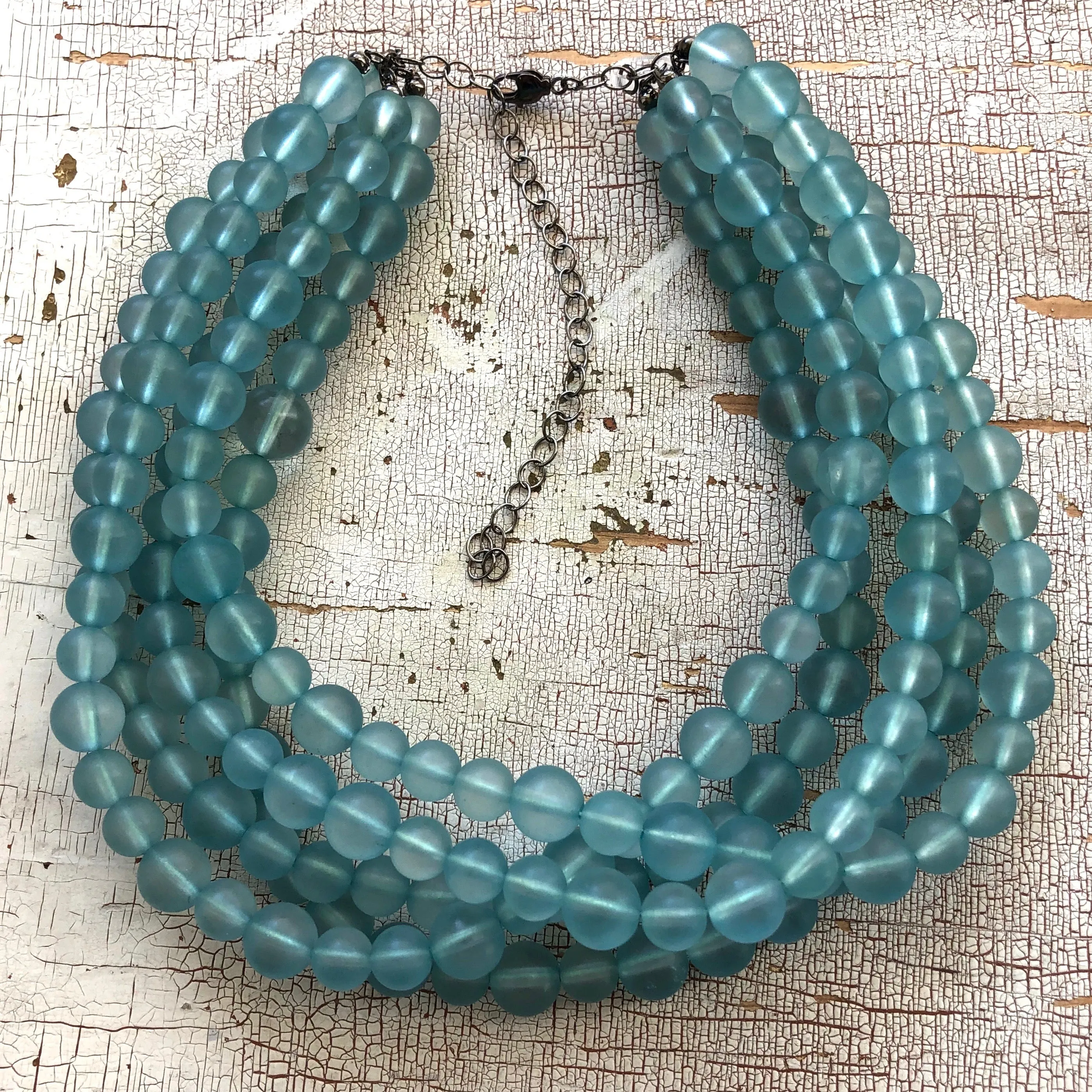 Teal Frosted Sylvie Statement Necklace