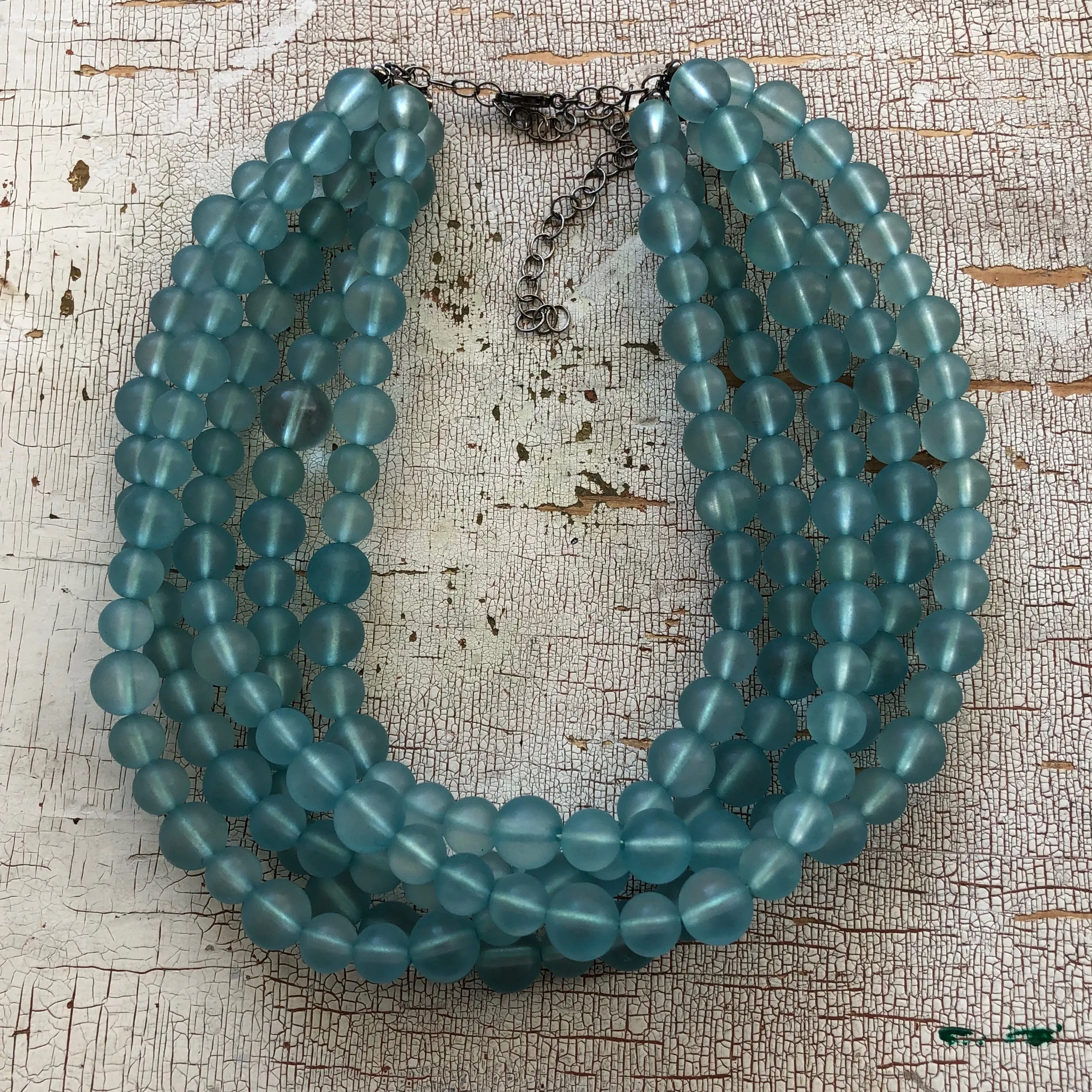 Teal Frosted Sylvie Statement Necklace