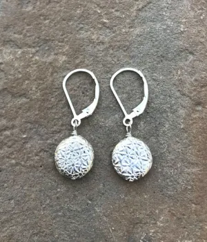 Textured Fine Silver Earrings