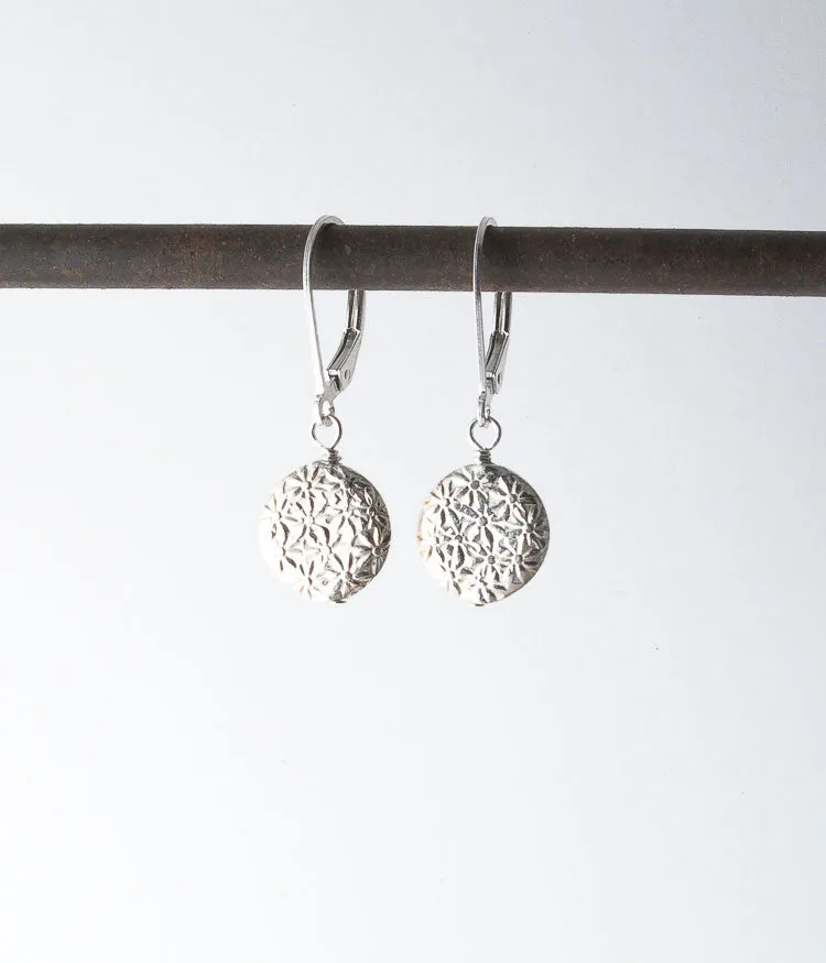 Textured Fine Silver Earrings