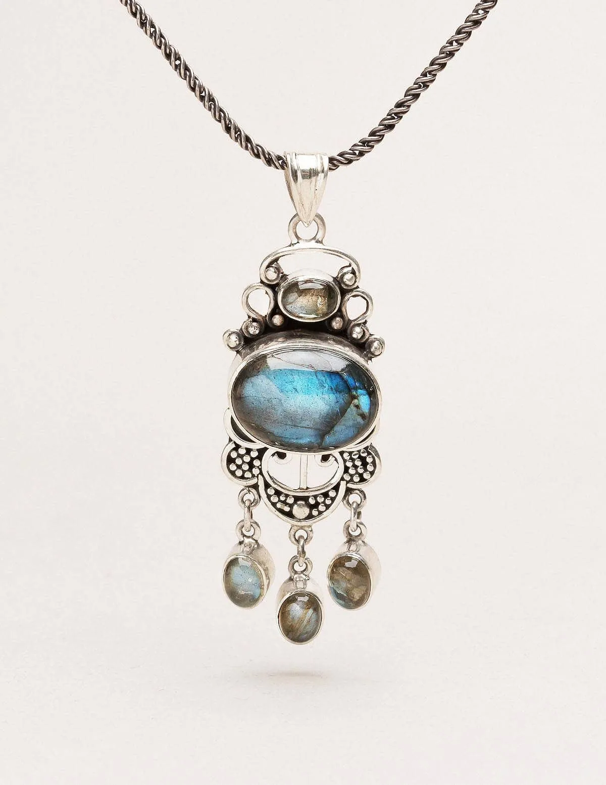 Tibetan Vintage Labradorite Pendant - One of a Kind