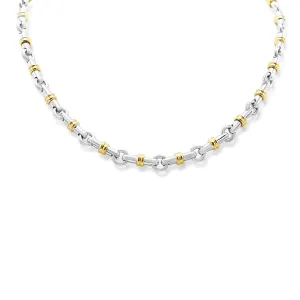 Tiffany Bar Link 16" Necklace  - Sterling Silver & 18ct Yellow Gold