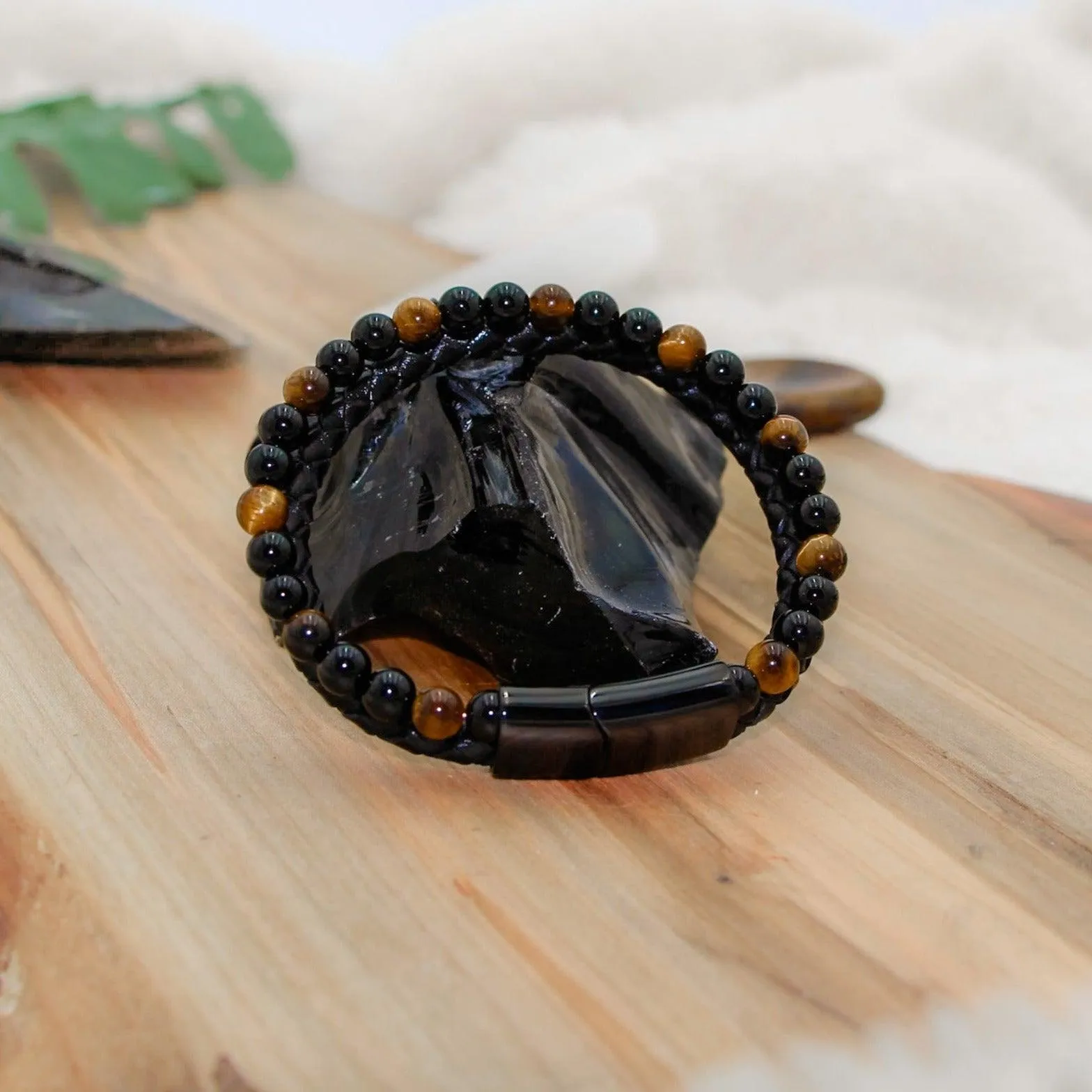 Tiger's Eye Leather Bracelet – Boost Your Strength and Mental Clarity