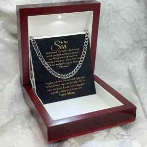 To My Son - Hug & Hold - Cuban Link Chain - Gift