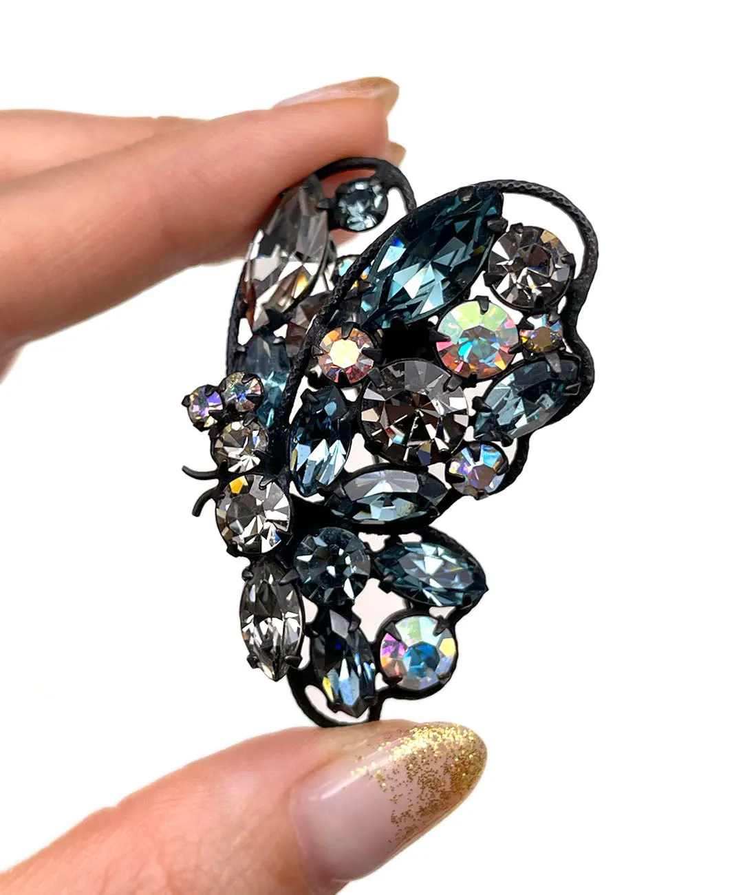 【USA輸入】ヴィンテージ REGENCY バタフライ ビジュー ブローチ/Vintage REGENCY Butterfly Bijou Brooch