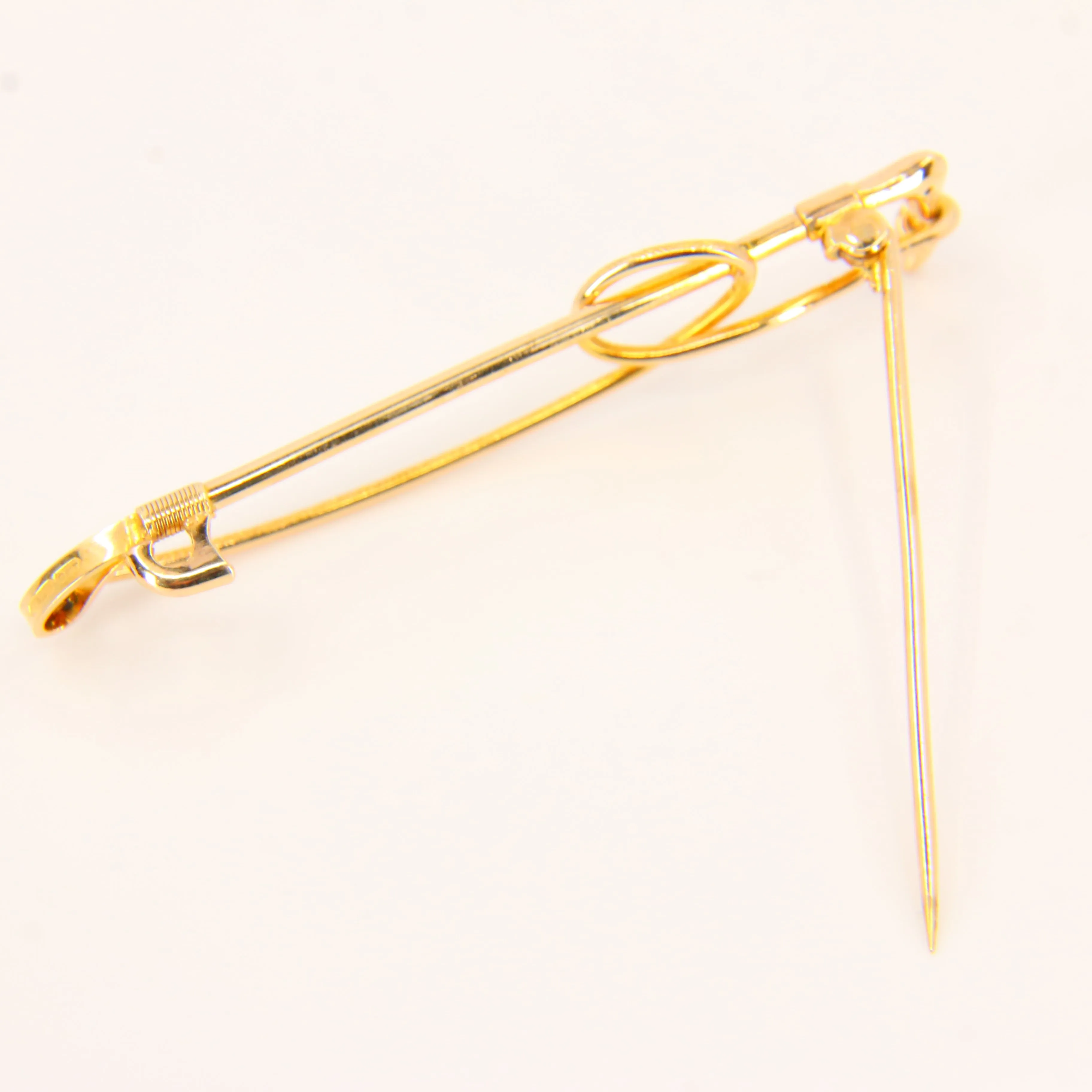 Vintage 9ct Riding Brooch Fine 9 Carat Ridding Crop Gold Brooch Hunting Whip