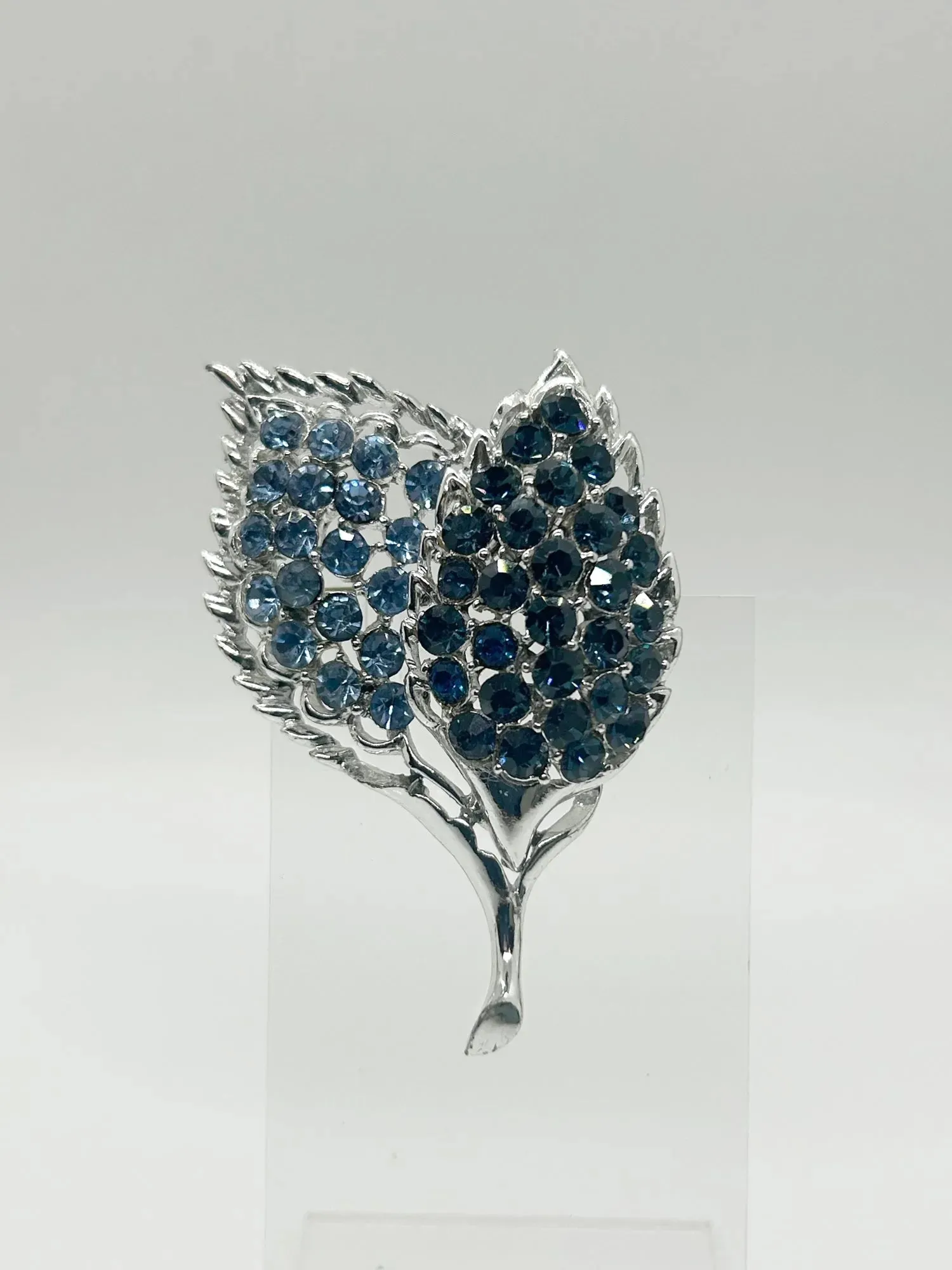 Vintage Blue Gorgeous Abstract Floral Brooch