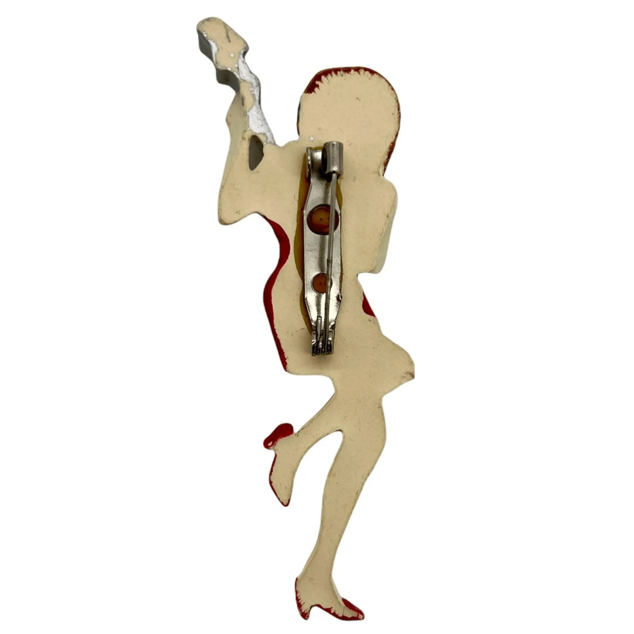 Vintage Plastic Dimensional Musician Brooch Pin