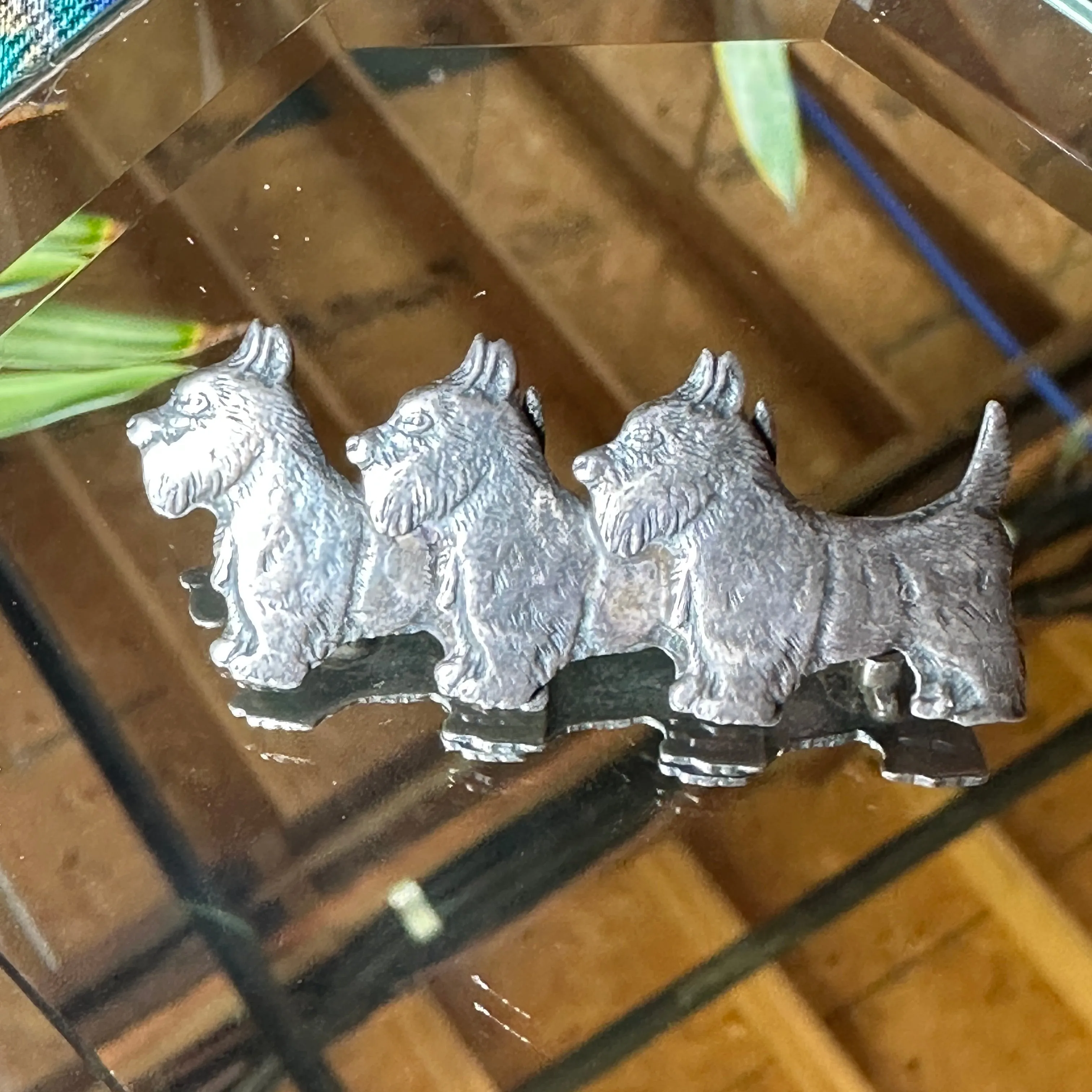 Vintage Sterling Silver Terrier Brooch