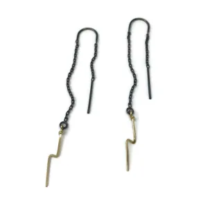 W- tiny bolt threader earrings TBTE-*