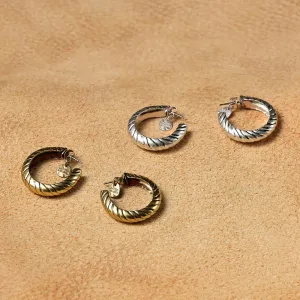 Wave textured Hoop Earrings