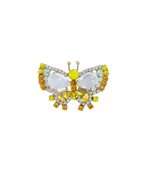 Yellow Opal Butterfly Brooch - Limited Edition of 25