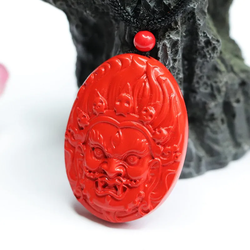 Zhong Kui Red Sand Pendant with Cinnabar Stone