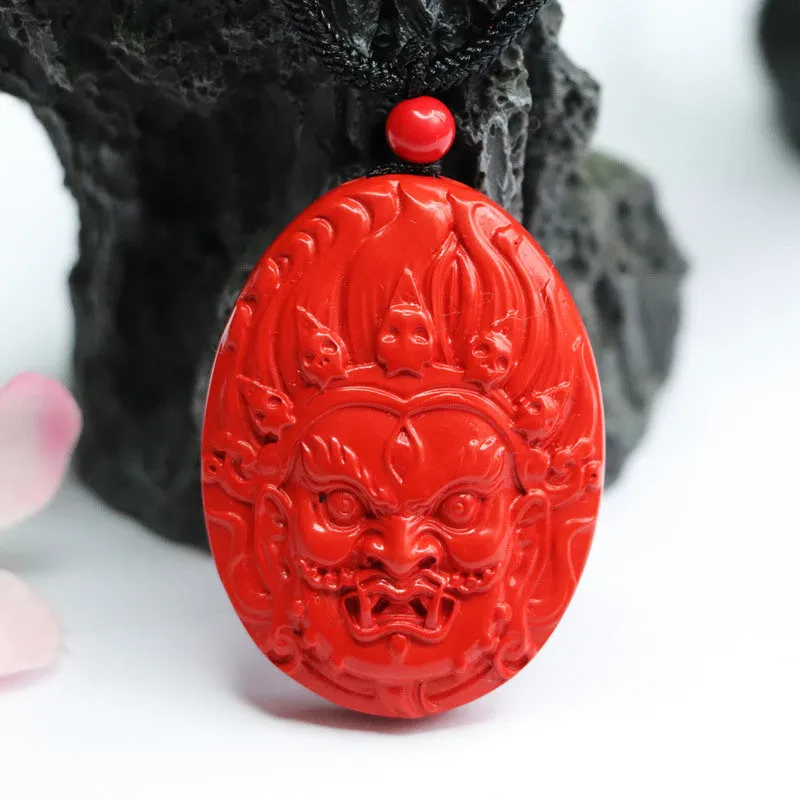 Zhong Kui Red Sand Pendant with Cinnabar Stone